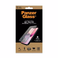 PanzerGlass E2E Microfracture antibakterinis stiklas iPhone 13 mini - su juodu rėmeliu