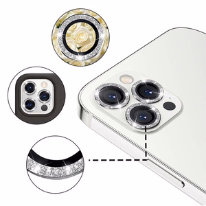 Apsauginis stiklas HARD DIAMOND kamerai (LENS) Iphone 15 Pro/15 Pro Max sidabrinis (3 vnt.)