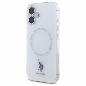 US Polo IML Ring MagSafe dėklas iPhone 16 - baltas