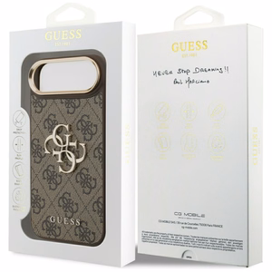 GUESS dėklas telefonui IPHONE 17 Air (PU W/ Big 4G Classic Logo) auksinis ir rudas