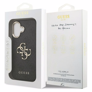 Guess 4G Big 4G Classic Logo dėklas telefonui iPhone 17 - juodas ir auksinis