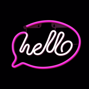 Neon LED Light HELLO rožinis baltas Bat + USB FLNE15 Forever Light