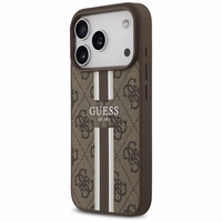 GUESS dėklas telefonui IPHONE 17 Pro, suderinamas su MagSafe GUHMP17LP4RPSW (4G Printed Stripes), rudas