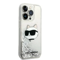 Karl Lagerfeld KLHCP14XLNHCS iPhone 14 Pro Max 6.7" silver/silver kietas dėklas Glitter Choupette Head
