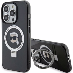 Karl Lagerfeld KLHMP15XHMRSKHK iPhone 15 Pro Max 6.7" чёрный/чёрный жёсткий чехол Ring Stand Karl Head MagSafe