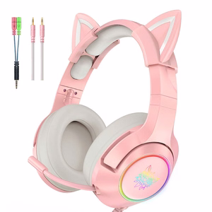 ONIKUMA K9 Pink RGB žaidimų ausinės