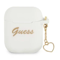 Guess GUA2LSCHSH AirPods 1/2 dėklas baltas silikoninis Charm Heart kolekcija