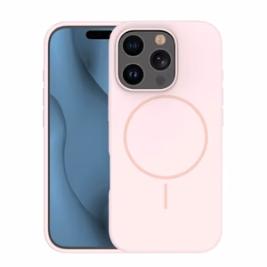 Silicone Thin Mag dėklas iPhone 16 Pro 6,3" šviesiai rožinis