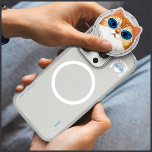 AmazingThing Nimmy Glasses Cool Cat MagSafe dėklas telefonui iPhone 16 Pro Max – pilkas