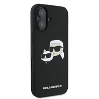 Karl Lagerfeld silikoninis Nauble Heads Print magnetinis dėklas telefonui iPhone 16 - juodas