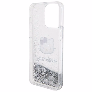 Hello Kitty skysto blizgučio pakabukai Kitty Head dėklas telefonui iPhone 15 Pro Max - sidabrinis