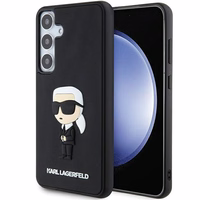 Karl Lagerfeld 3D Guminis Ikonik dėklas telefonui Samsung Galaxy S24+ - juodas