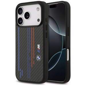 Dėklas telefonui BMW M Kevlar Lines & Logo MagSafe Case for iPhone 17 Pro - juodas