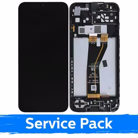 LCD ekranas suderinamas su Samsung A145F A14 4G (non-EU) juodas su rėmeliu (Service Pack)