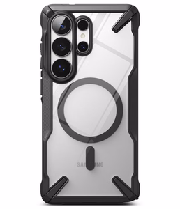 Ringke Fusion X Magnetic MagSafe Dėklas for Samsung Galaxy S26 Ultra - Clear juodas