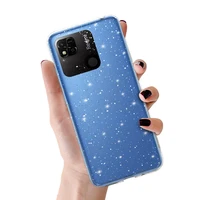 Crystal Glitter dėklas telefonui Xiaomi Redmi 10A sidabrinis
