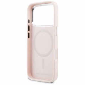 Karl Lagerfeld Point & Choupette Sketch MagSafe Dėklas for iPhone 17 Pro - rožinis