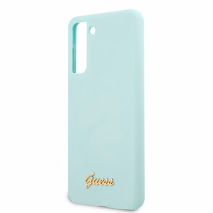 Guess GUHCS21MLSLMGLB S21+ G996 синий/синий жёсткий чехол Silicone Script Metal Logo