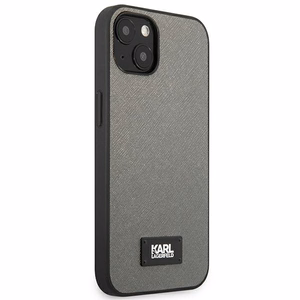 Karl Lagerfeld KLHCP13SSFMP2DG iPhone 13 mini 5,4" жёсткий чехол серебряный/серебряный Saffiano Plaque