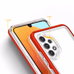 Skaidrus 3in1 dėklas Samsung Galaxy A72 4G rėmelio gelinis dangtelis raudonas