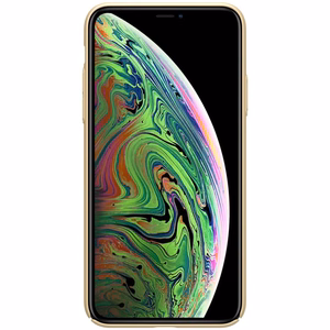 Nillkin Super Frosted Shield dėklas, skirtas Apple iPhone 11 Pro, su išpjova logotipui, aukso spalvos