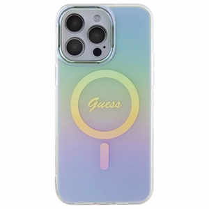 Guess IML Iridescent Magnetinis dėklas telefonui iPhone 15 Pro - turkio