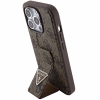 Guess dėklas telefonui su stovu Grip Stand 4G Triangle Strass iPhone 15 Pro Max - rudas