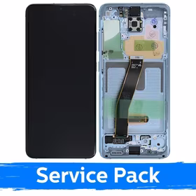 Ekranas skirtas Samsung G980 S20 su rėmeliu / Cloud Blue / (Service Pack)