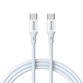BWOO Kabelis USB-C - USB-C 1m 60W ABS + TPE X282 C-C baltas