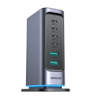 Joyroom JR-TCM02 daugiaportis GaN įkroviklis 65W EU 4x USB-C 2x USB-A - tamsiai pilkas