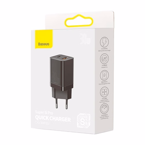 Įkroviklis Baseus (CCSUPP-E01) (1xUSB-C;1xUSB 3A 30W) juodas