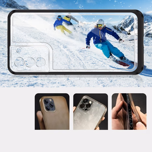 Clear 3in1 dėklas Samsung Galaxy S23+ silikoninis dėklas su rėmeliu juodas