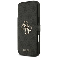 Guess Book 4G Metal Logo dėklas telefonui iPhone 17 Pro Max - juodas