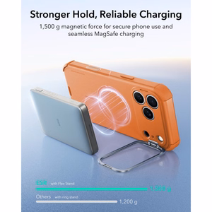 ESR Cyber Tough Kickstand MagSafe dėklas, skirtas iPhone 18 Pro / 17 Pro, oranžinis