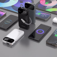 Išorinė baterija Dudao "K31" juoda 10000mAh 22.5W (PD) + integruotas laidas