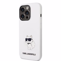 Karl Lagerfeld KLHCP14LSNCHBCH iPhone 14 Pro 6.1" kietas dėklas baltas/baltas Silikoninis Choupette