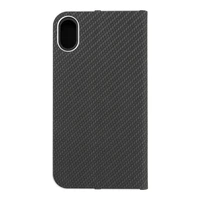 Dėklas telefonui (m) - LUNA Book Carbon IPHONE XR juodas