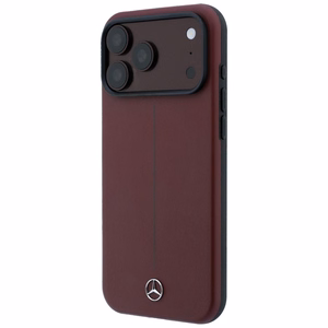 Mercedes Semi Wrap Iconic Line MagSafe odinis dėklas, skirtas iPhone 18 Pro Max / 17 Pro Max, bordo spalvos