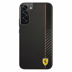 Dėklas telefonui Ferrari FESAXHCS22MBK S22+ S906 kietasis dėklas On Track Carbon Stripe juodas