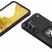 Wozinsky Ring Armor dėklas telefonui Samsung Galaxy S23+ šarvuotas dėklas su magnetiniu laikikliu ir žiedu juodas