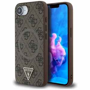 Guess 4G Ring Triangle Logo Magnetinis dėklas telefonui iPhone 16e - ruda