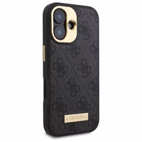 Guess 4G Logotipas Magnetinis dėklas telefonui iPhone 16 Plus - juodas