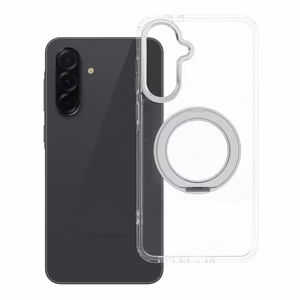 Frame Circle Stand case for Samsung Galaxy A36, MagSafe-compatible – transparent