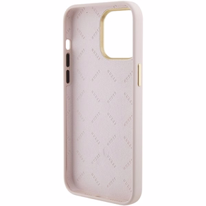 Guess Silikoninis Logo Strass 4G Dėklas telefonui iPhone 15 Pro Max - rožinis