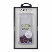 Guess GUHCP7GLUQPU iPhone 6/7/8 /SE 2020 / SE 2022 violetinis/kietas dėklas Liquid Glitter Party