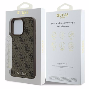 Guess 4G Klasikinis Dėklas telefonui iPhone 16 Pro Max - rudas