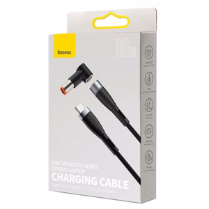 Baseus cinko magnetinis kabelis - Type C iki DC Lenovo 7,9x5,5mm - 100W 2 metrai (CATXC-Y01) juodas