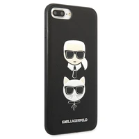 Karl Lagerfeld Saffiano Karl&Choupette Galvos dėklas telefonui iPhone 7 Plus / iPhone 8 Plus - juodas
