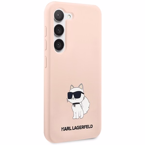 Karl Lagerfeld KLHCS23MSNCHBCP S23+ S916 kietas dėklas rožinis/rožinis Silikoninis Choupette