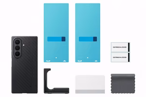 Samsung Galaxy Z Fold8 Ultra aramido pluošto magnetinis dėklas su 2 antirefleksinėmis plėvelėmis, juodas